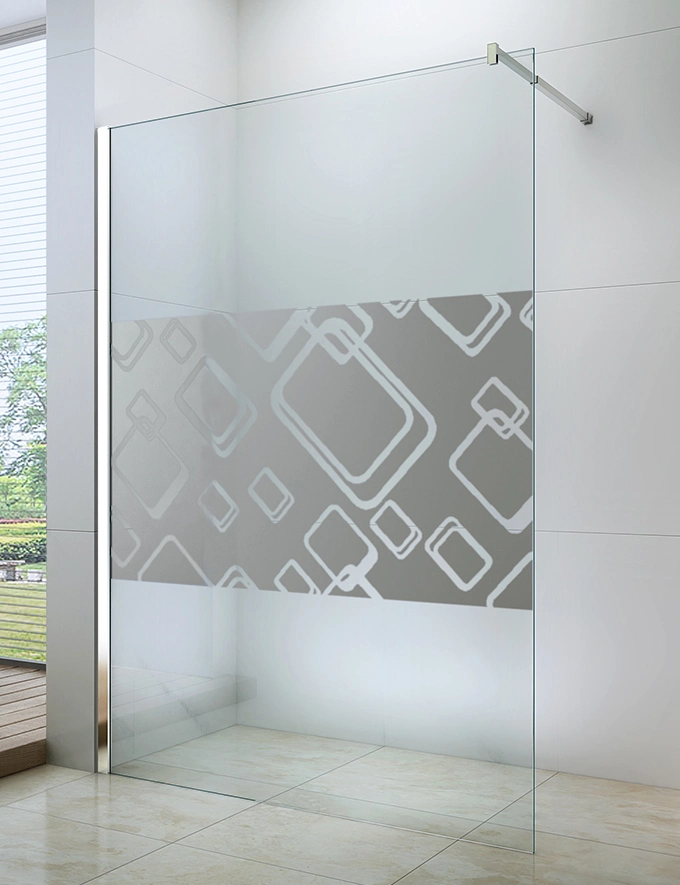 Fantastic Mirror Tempered Glass Shower Screen Walk-in 6mm 8mm 10mm Glass with SUS Support Bar