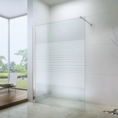 Écran de douche en verre trempé miroir fantastique Walk-in 6mm 8mm 10mm verre avec barre de support SUS