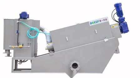 Système mécanique automatique de machine d'assèchement de boue de filtre-presse de vis de disque multi